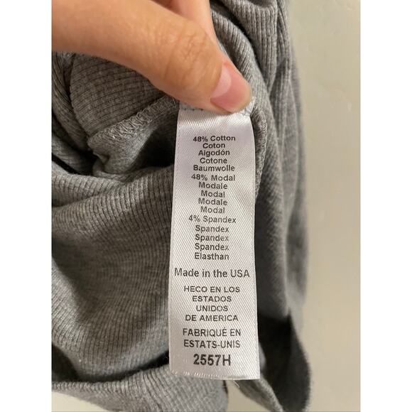 Anthropologie Dress Women's Small Gray Midi Bodycon Demi Ribbed - Picture 7 of 7